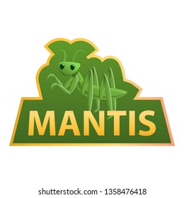 Green mantis logo. Cartoon of green mantis vector logo for web design isolated on white background