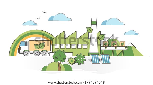 Green Manufacturing Factory Industry Ecological Power Stock Vector ...