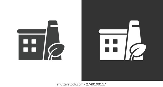 Green Manufacturing Industry icon. Solid glyph series icon