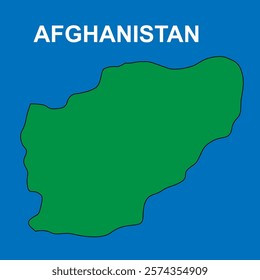 green map of afghanistan vector illustration