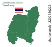 green map Amnat Charoen Province is one of the provinces of Thailand
