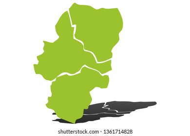 Green map of Aragon.