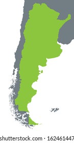 green map of Argentina
