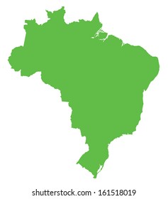 Green Map Brazil Stock Vector (Royalty Free) 161518019 | Shutterstock