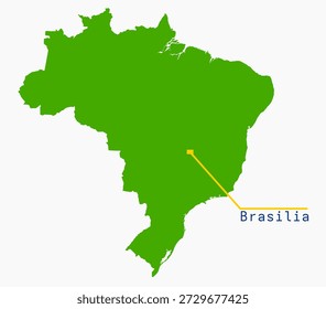 Green map of Brazil isolated on a white background. For your website design, map logo, app, UI, travel.
