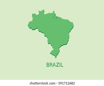 Green map of Brazil on green background