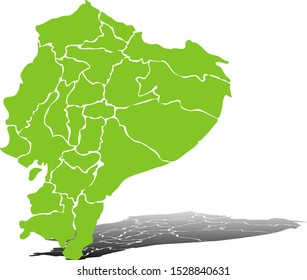 Green map of Ecuado on white background.