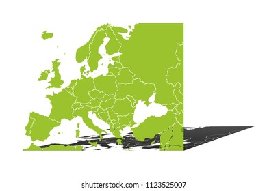 Green map of Europe.