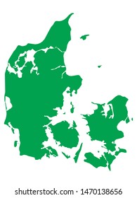 Green Map of European Country of Denmark