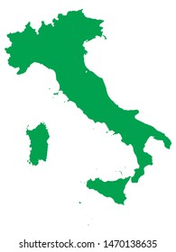 Green Map of European Country of Italy