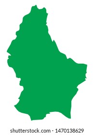 Green Map of European Country of Luxembourg