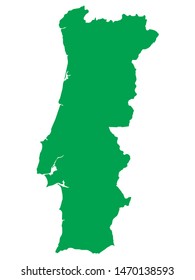 Green Map of European Country of Portugal