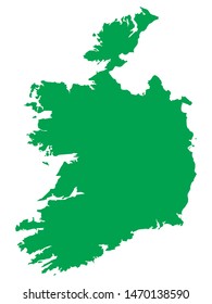 Green Map of European Country of Republic of Ireland