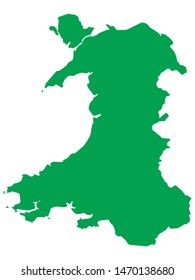 Green Map of European Country of Wales