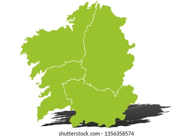 Green map of Galicia.