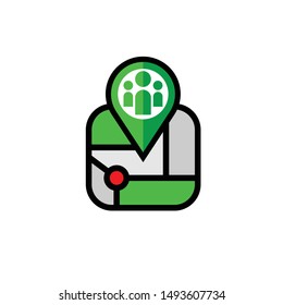 Green Map & GPS minimalist icon