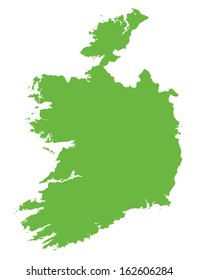 green map of Ireland