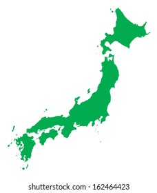 green map of Japan