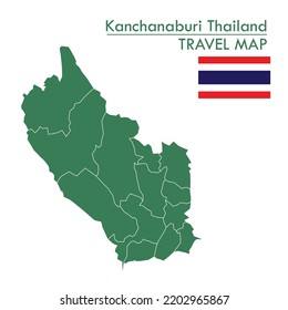 green map Kanchanaburi is one of the provinces of Thailand