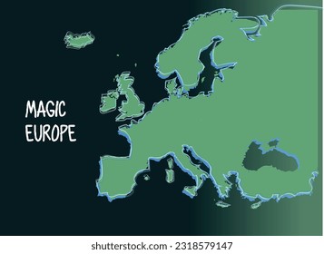 mapa verde de la europa mágica