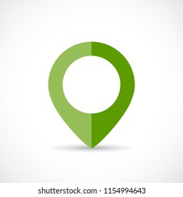 Green map marker vector illustration isolated on white background