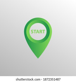 Green map markers on white background. Ideal for marking a location on a map, app or website
