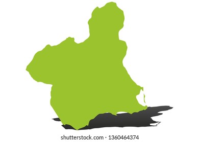 Green map of Murcia.