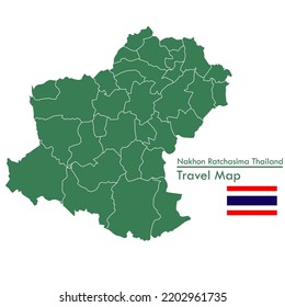 green map Nakhon Ratchasima Province is one of the provinces of Thailand