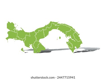 Green map of Panama on white background.