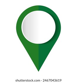 Green map pin. Concept of global coordinate, dot, needle tip, ui. Map Marker Icon. Vector