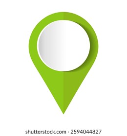 Green map pin. Concept of global coordinate, dot, needle tip, ui. Map Marker Icon. Green Point.