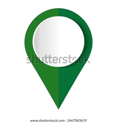 Green map pin. Concept of global coordinate, dot, needle tip, ui. Map Marker Icon. Vector