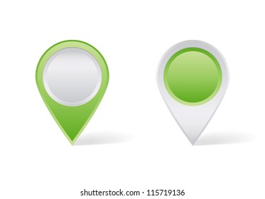 Green map pins