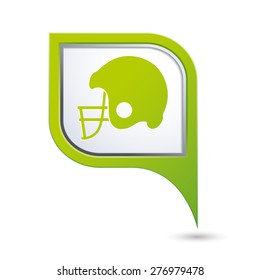 Green map pointer with american football icon