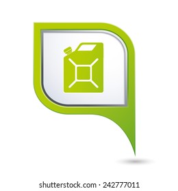 Green map pointer with gas station icon. Vector illustration