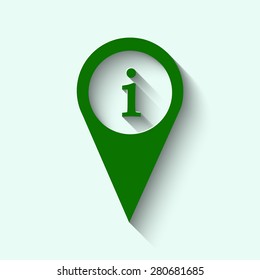 Green Map pointer with information icon 