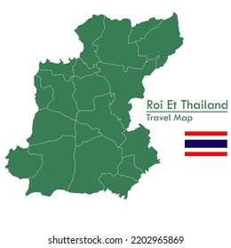 green map Roi Et Province is one of the provinces of Thailand