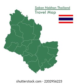 green map Sakon Nakhon Province is one of the provinces of Thailand