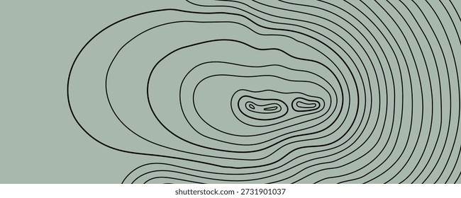 Green Map topo topography for line topographic contour and mountain terrain graphic. Relief hiking abstract for texture simple island and rock geographic earth. Map vector background for line