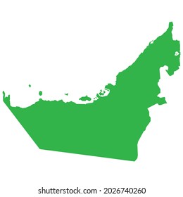 green map of united arab emirates vector illustration isolated on white background