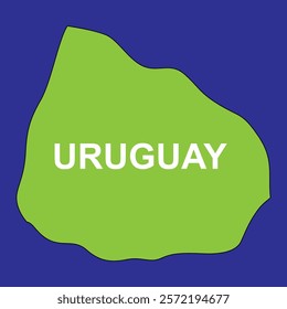 green map of uruguay vector illustration