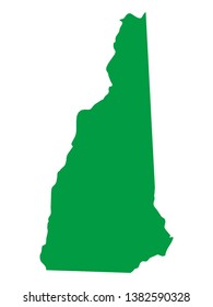 Green Map of US Federal State of New Hampshire
