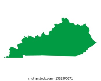 Green Map of US Federal State of Kentucky