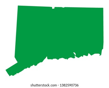 Green Map of US Federal State of Connecticut