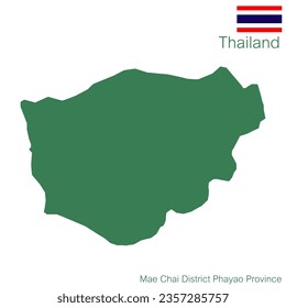 Green map vector Mae Chai District is a district of Phayao Province.