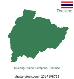Grüne Karte Vektor Mueang Lamphun Bezirk Es ist ein Bezirk der Provinz Lamphun.