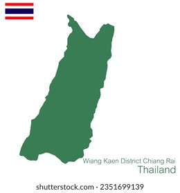 green map vector Wiang Kaen District is a district of Chiang Rai Province