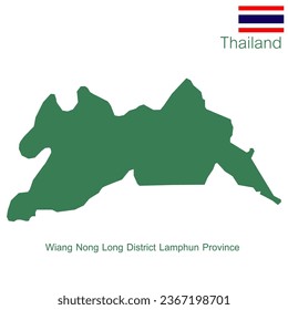Mapa verde del distrito de Wiang Nong Long Es un distrito de la provincia de Lamphun.
