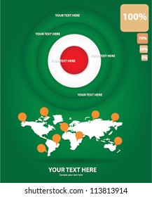 Green map of the world,for text,and bubbles,Vector