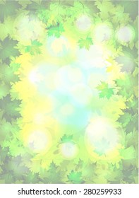 Green maple background.